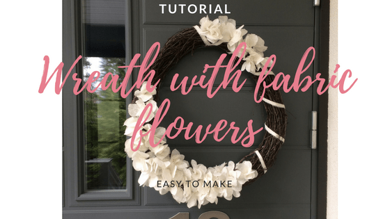 Wreath with fabric flowers
